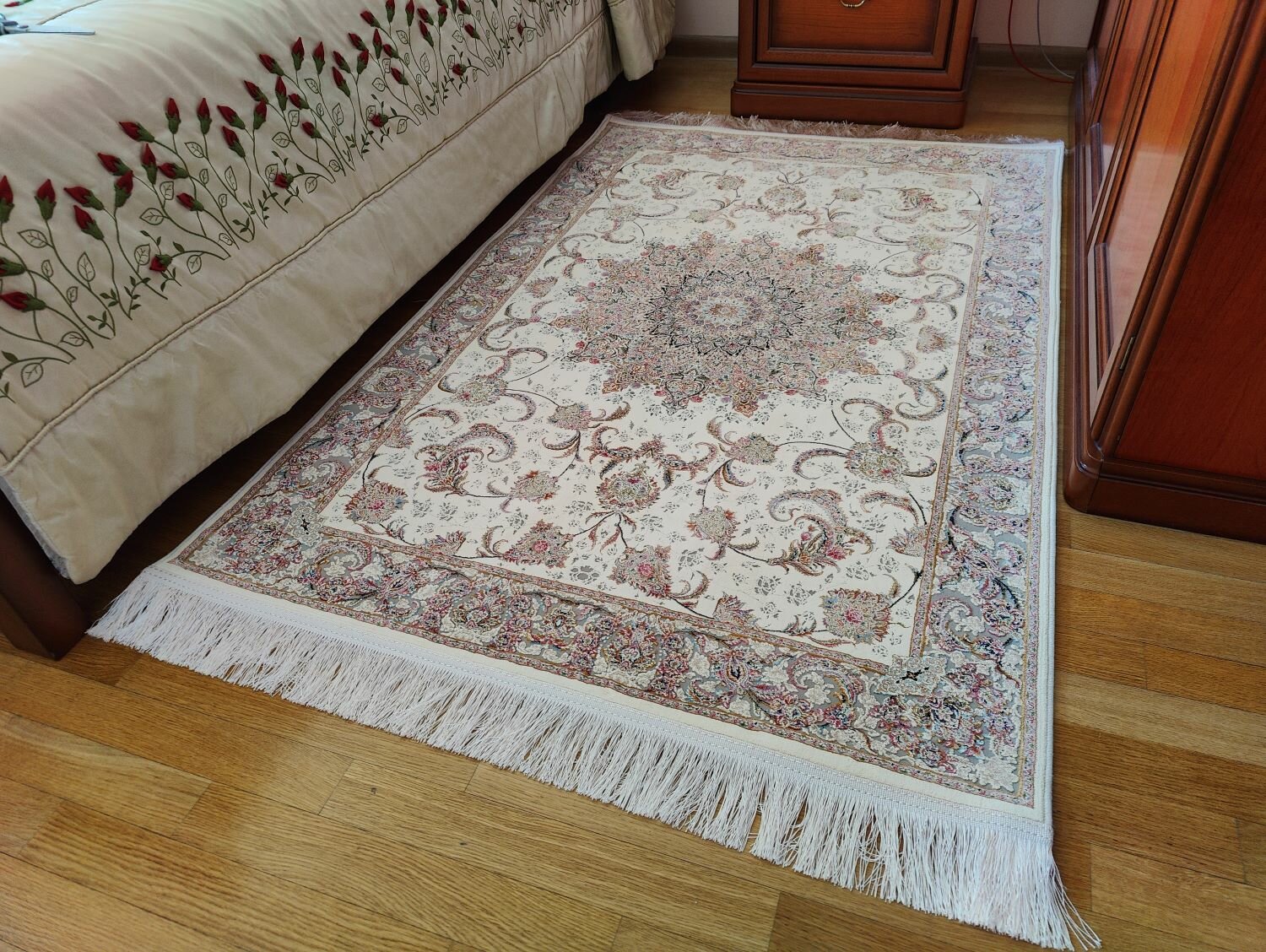 Ковёр персидский высокоплотный с рельефным ворсом "Viyana кремовый" 150х225 см