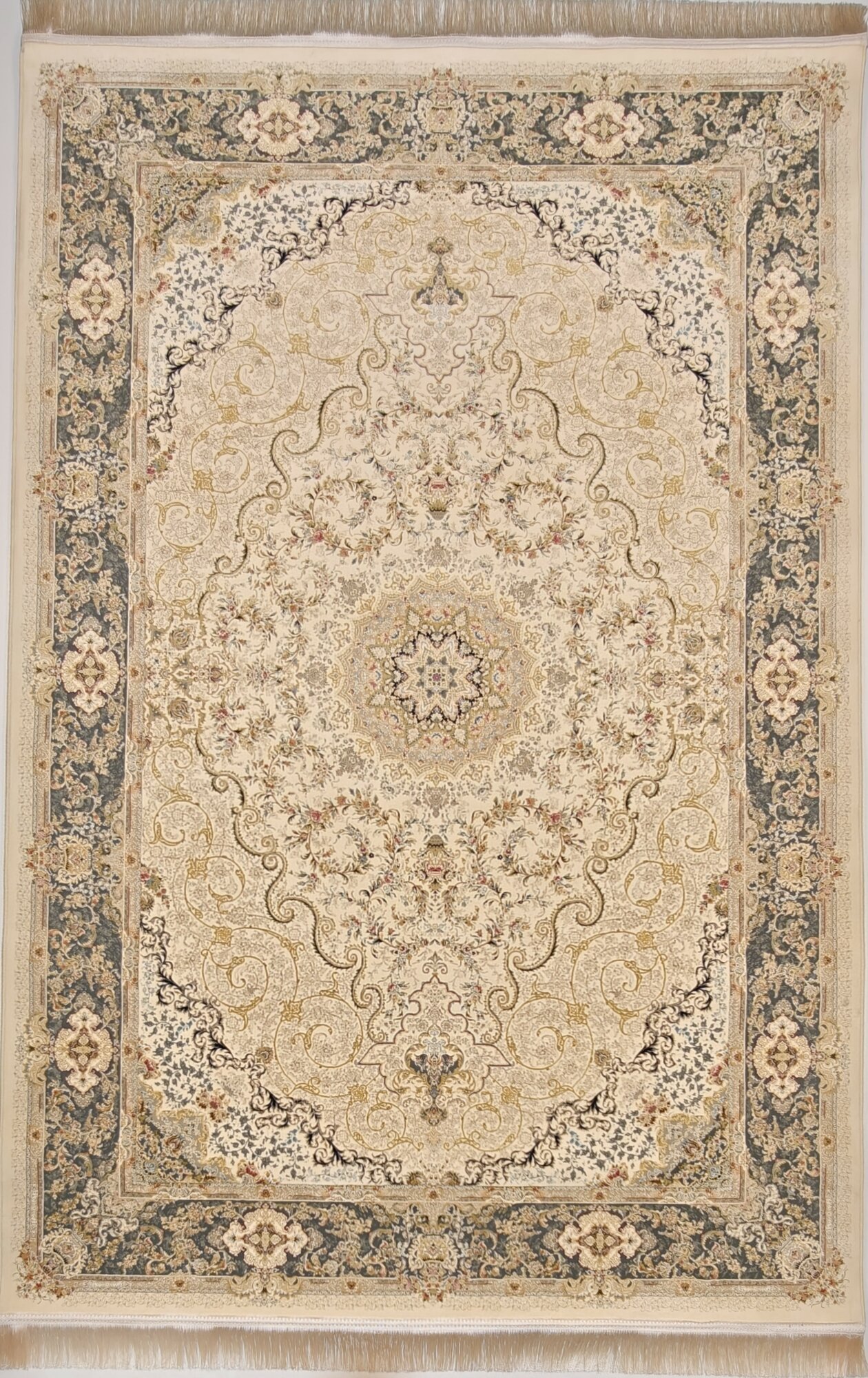 Ковёр персидский высокоплотный с рельефным ворсом "ELHAM кремовый" 150х225 см